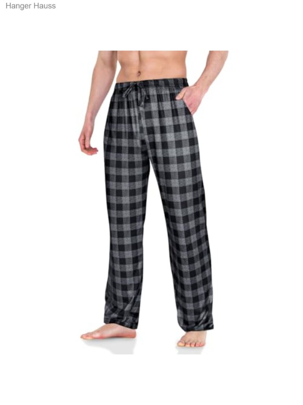 Men's Cotton Pajama Pants with Pockets Relaxed Fit Drawstring Lounge Sleep